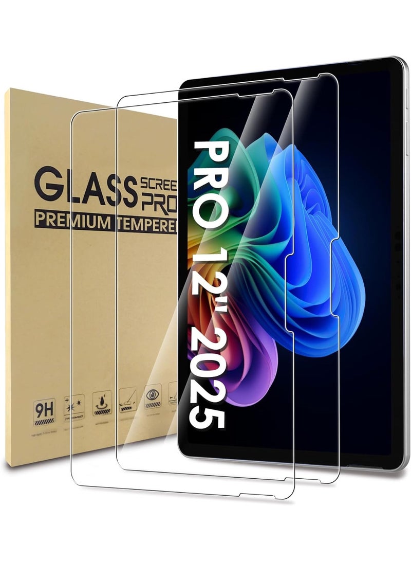 2Packs Screen Protector for Microsoft Surface Pro 12 Inch 2025, Anti Scratch Premium HD Clear 9H Hardness Tempered Glass Screen Protector Compatible with Surface Pen - Image 1
